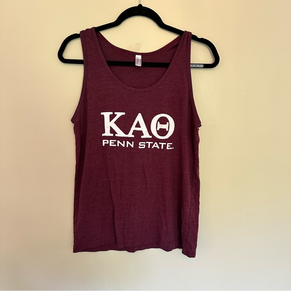 Vintage 2010s Penn State Kappa Alpha Theta Sorority Tank Top Medium Maroon KAO